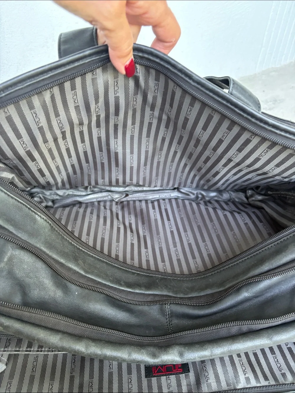 Tumi Alpha Napa leather expandable briefcase
